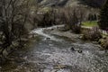 Water activities by people exploring what is available on Clear Creek in Goldern Colorado