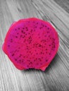 half dragon fruit on the table Royalty Free Stock Photo