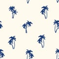 Ditsy palm pattern in cream and navy