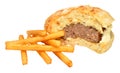 Half Eaten Beef Burger And Fries Royalty Free Stock Photo