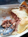 Half Eaten Corned Beef Pie Royalty Free Stock Photo