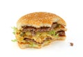 Half-eaten delicious hamburger Royalty Free Stock Photo