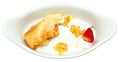 Half Eaten Egg Sandwich, Hashbrown, Strawberry Royalty Free Stock Photo