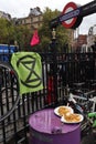 Half eaten lentils at Extinction Rebellion protest in Trafalgar Square Royalty Free Stock Photo