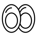 Half egg boiled icon, outline style