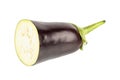 Half eggplant isolated on white background. File contains clipping path Royalty Free Stock Photo