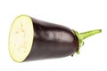 Half eggplant isolated on white background. File contains clipping path Royalty Free Stock Photo