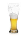 Half empty glass of a light lager beer isolated Royalty Free Stock Photo