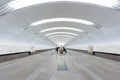 A half-empty Moscow subway station Royalty Free Stock Photo