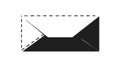 Half Envelope Icon: Partial Message & Unread Mail Symbol, vector design Generative AI Royalty Free Stock Photo