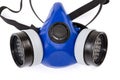 Half-face elastomeric air-purifying respirator on a white background Royalty Free Stock Photo