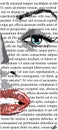 Half Face of girl with red lips on white newspaper like mere lin monroe. clip art of a beautiful woman with red lips like mere-lin Royalty Free Stock Photo