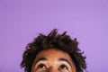 Half face portrait of a cherful young afro american man