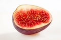 Half fig on white background Royalty Free Stock Photo