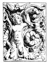 Half-Figure Socle of Altar is the base platform design of the altar, vintage engraving