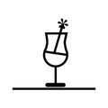 Half filled cocktail glass icon vector sign and symbol isolated on white background, Half filled cocktail glass logo concept