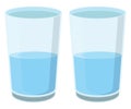 Half filled glasses, icon