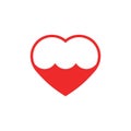 Half filled heart. Vector illustration decorative design Royalty Free Stock Photo