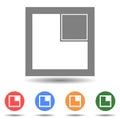 Half filled square shape icon vector