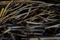 Half-finished rattan raw materials are ready to be processed into rattan handicrafts. Royalty Free Stock Photo