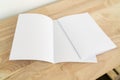 A4 half-fold brochure blank white template for mock up and presentation design Royalty Free Stock Photo