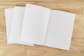 A4 half-fold brochure blank white template for mock up and presentation design Royalty Free Stock Photo