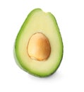 Half of fresh avocado isolated on white Royalty Free Stock Photo