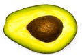 Half of fresh avocado isolated on white Royalty Free Stock Photo
