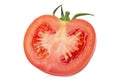 Half fresh juicy red tomato isolated on white background. File contains clipping path Royalty Free Stock Photo