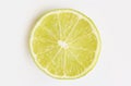 Half fresh lime in the white background. Royalty Free Stock Photo