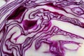 Half of fresh red cabbage as background, closeup Royalty Free Stock Photo