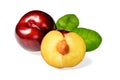 Half of fresh red plum Royalty Free Stock Photo
