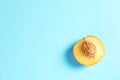 Half of fresh sweet peach on color background Royalty Free Stock Photo