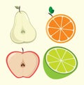 Half fruits design