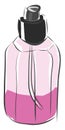 Half-full pink parfume bottle vector illustration