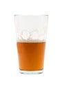 Half glass of beer, ale or lager