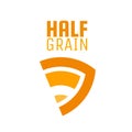 half grain yellow orange cereal seed logo design illustration