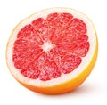 Half grapefruit citrus fruit isolated on white Royalty Free Stock Photo