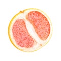 Half grapefruit citrus fruit isolated on white background. File contains clipping path Royalty Free Stock Photo