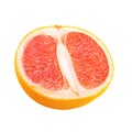 Half grapefruit citrus fruit isolated on white background. File contains clipping path Royalty Free Stock Photo