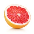 Half grapefruit citrus fruit isolated on white Royalty Free Stock Photo