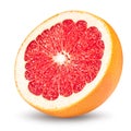 half grapefruit isolated on white background. full depth of field. clipping path Royalty Free Stock Photo