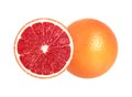 Half of grapefruit isolated on white background Royalty Free Stock Photo