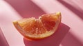 A half of a grapefruit on pink background with shadow, AI Royalty Free Stock Photo