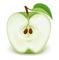 Half a green apple Royalty Free Stock Photo