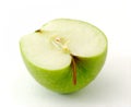 Half green apple