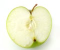 Half green apple