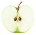 Half of green apple fruit Royalty Free Stock Photo