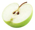 Half of green apple fruit Royalty Free Stock Photo