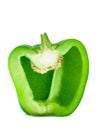 Half green bell pepper isolated on white